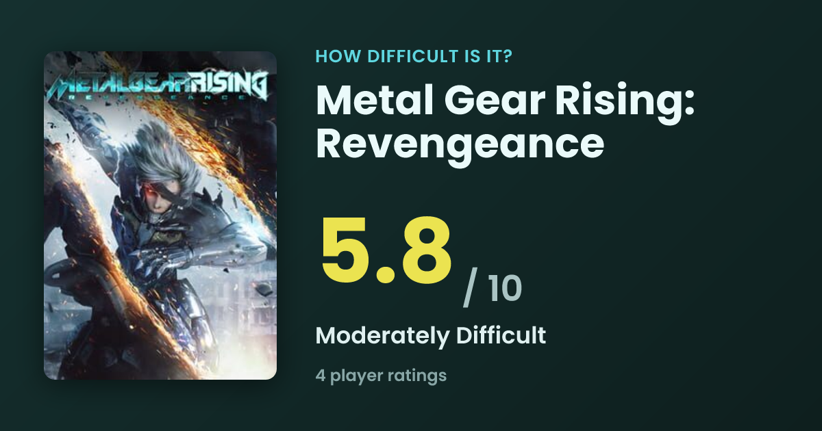 Is Metal Gear Rising: Revengeance Hard? Difficulty Rating 5.8/10 | HDII