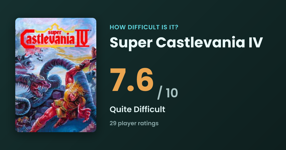 Is Super Castlevania IV Hard? Difficulty Rating 8.0/10 | HDII